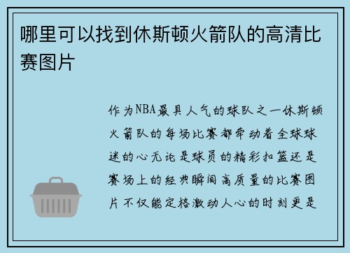 哪里可以找到休斯顿火箭队的高清比赛图片